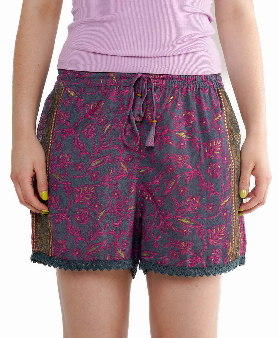 Short mujer encaje azul