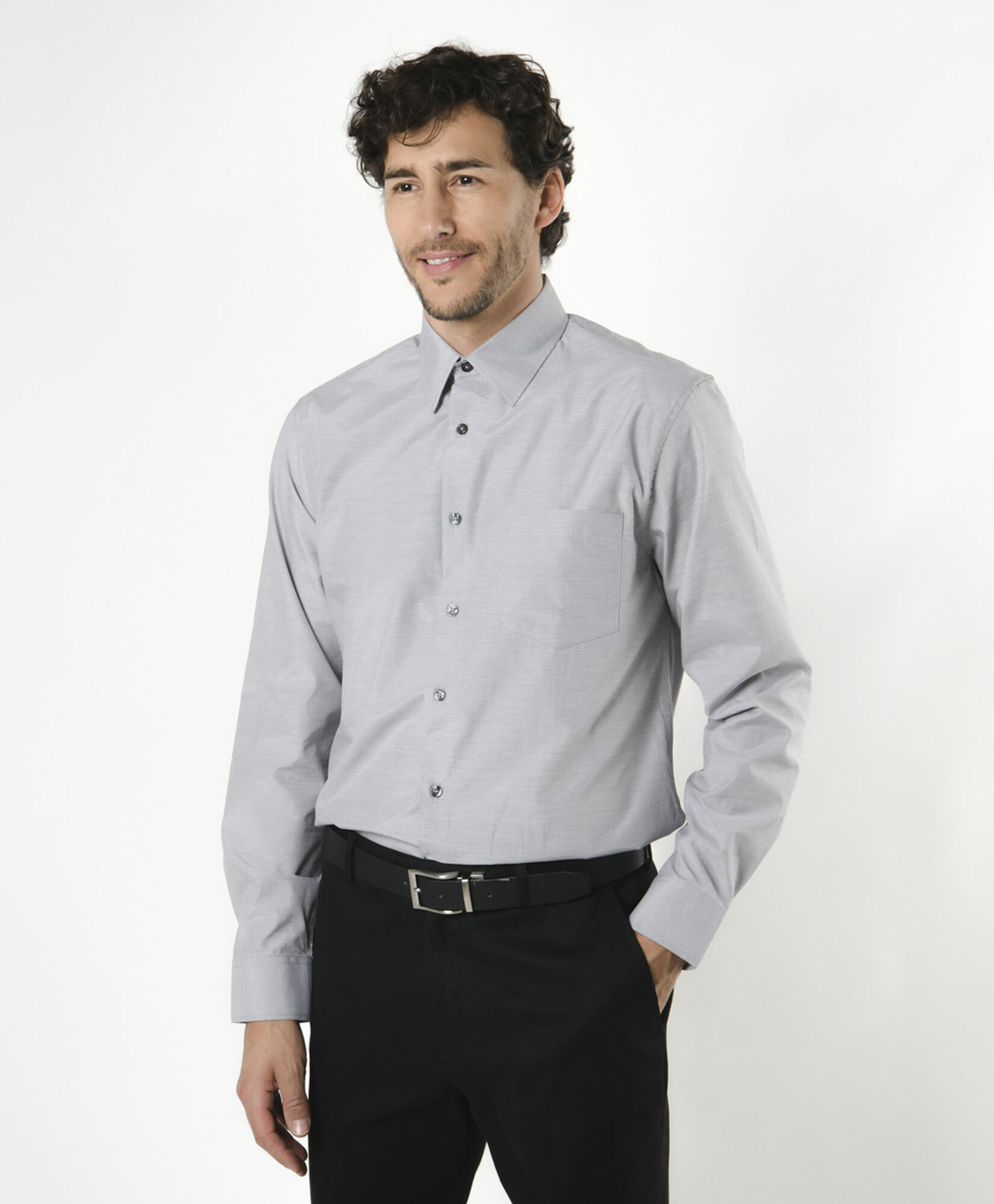 Camisa hombre lisa gris Camisa hombre lisa gris