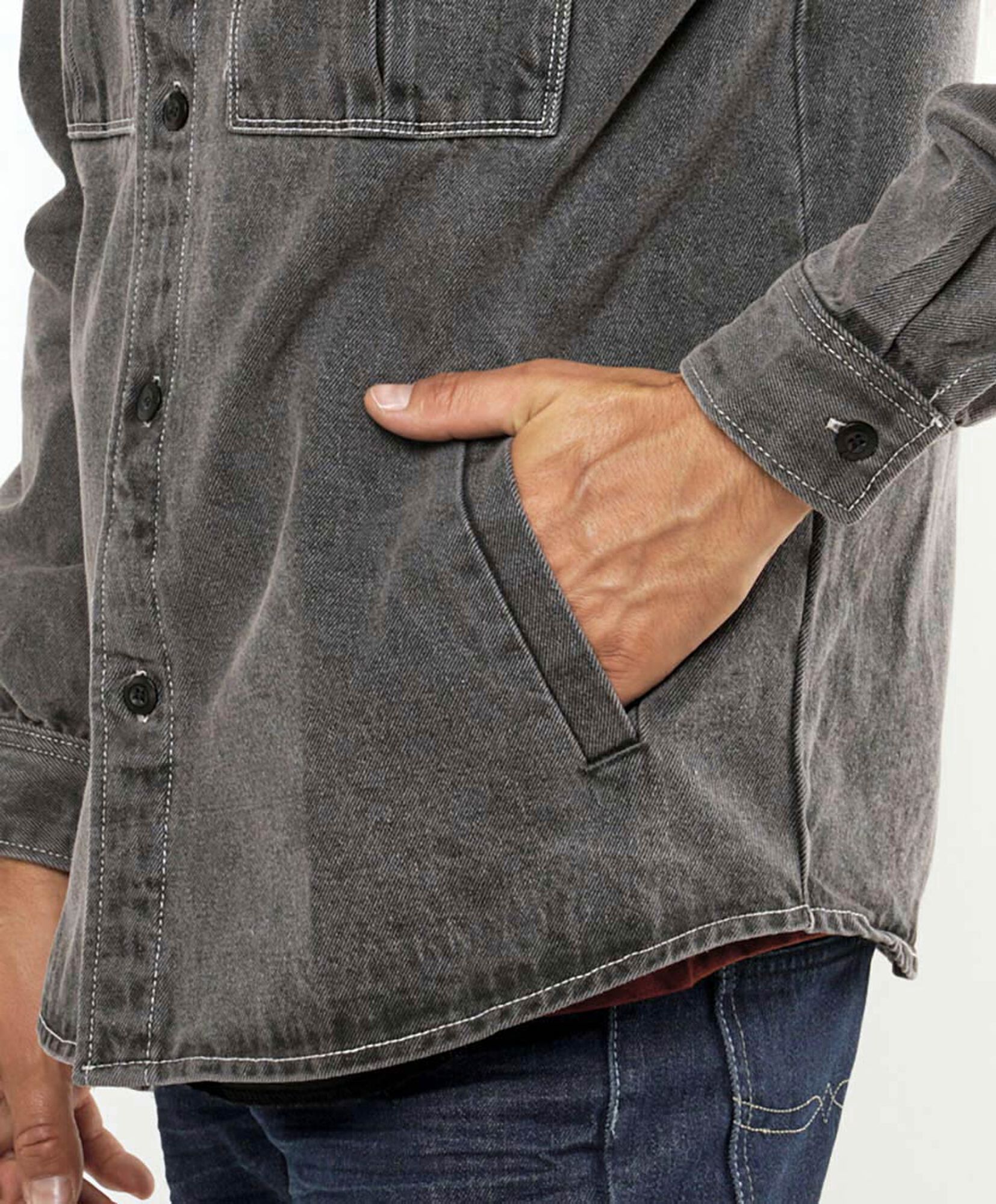 Chaqueta hombre denim gris Chaqueta hombre denim gris