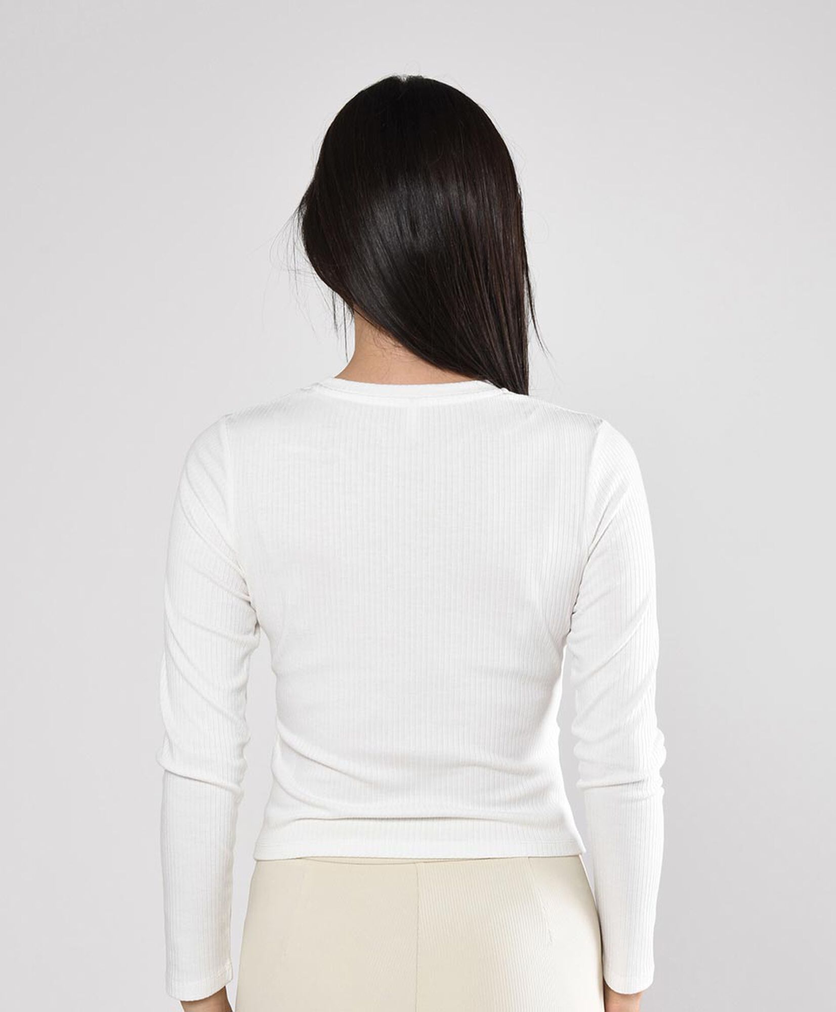 Polera mujer canalé cruzada Polera mujer canalé cruzada