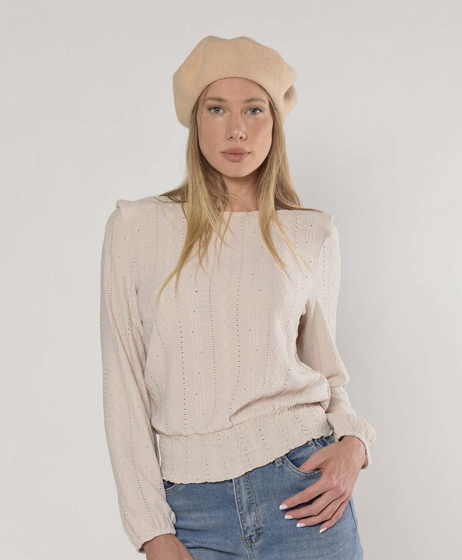 Polera mujer calado rombos