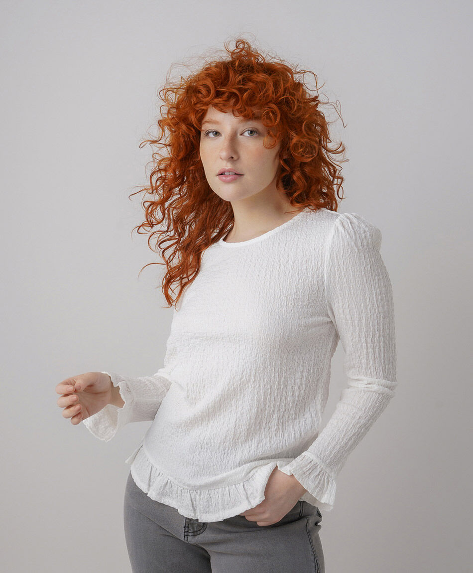 Polera mujer texturas vuelos