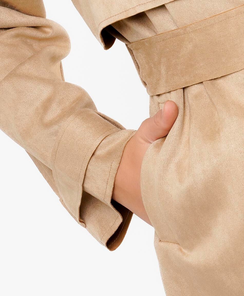 Abrigo mujer trench liso beige