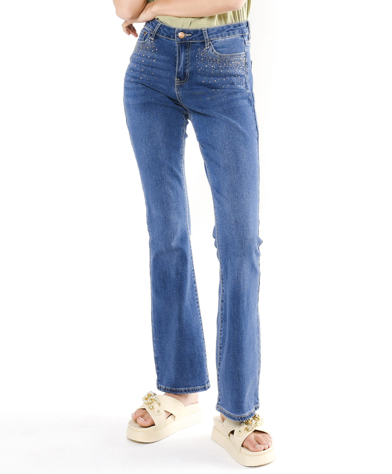 Jeans mujer brillos flare Jeans mujer brillos flare