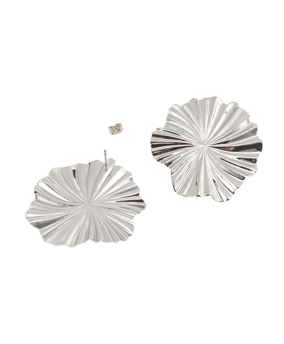 Aros mujer flores silver