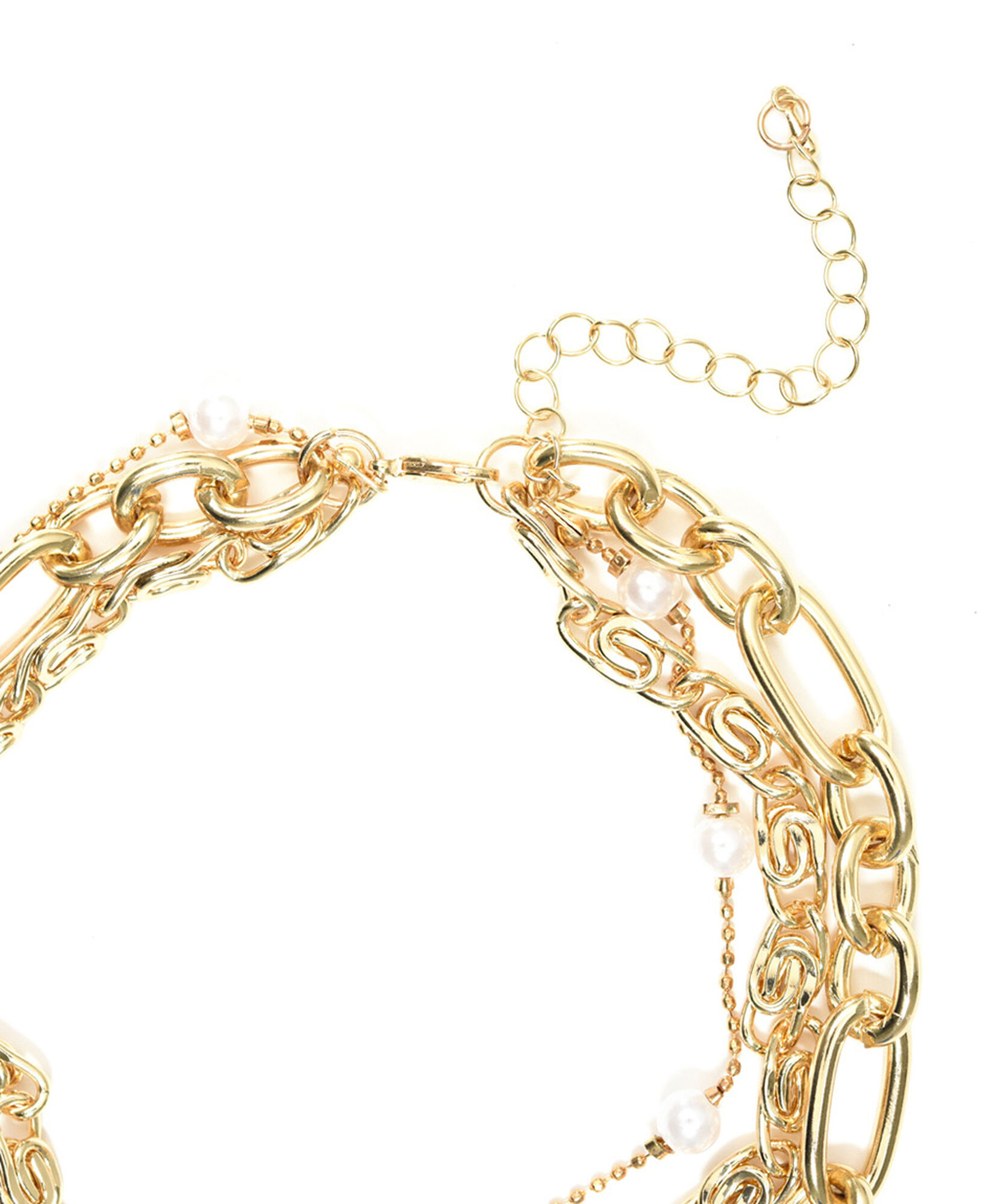 Collar mujer triple cadenas y perlas Collar mujer triple cadenas y perlas