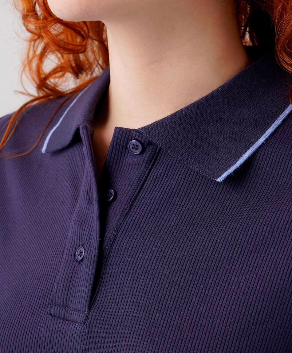 Polera mujer polo botones