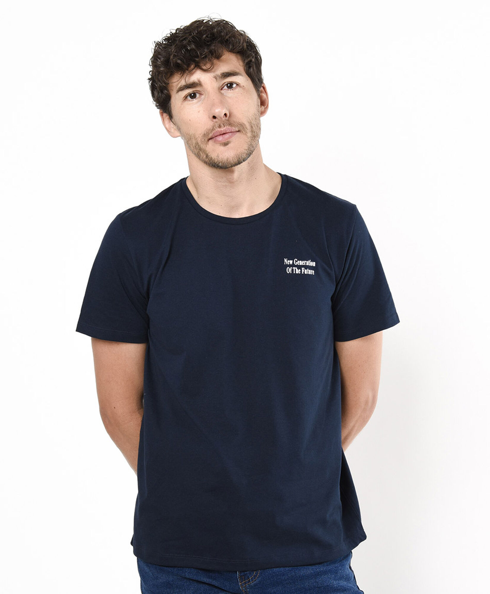 Polera hombre doble estampado frase Polera hombre doble estampado frase