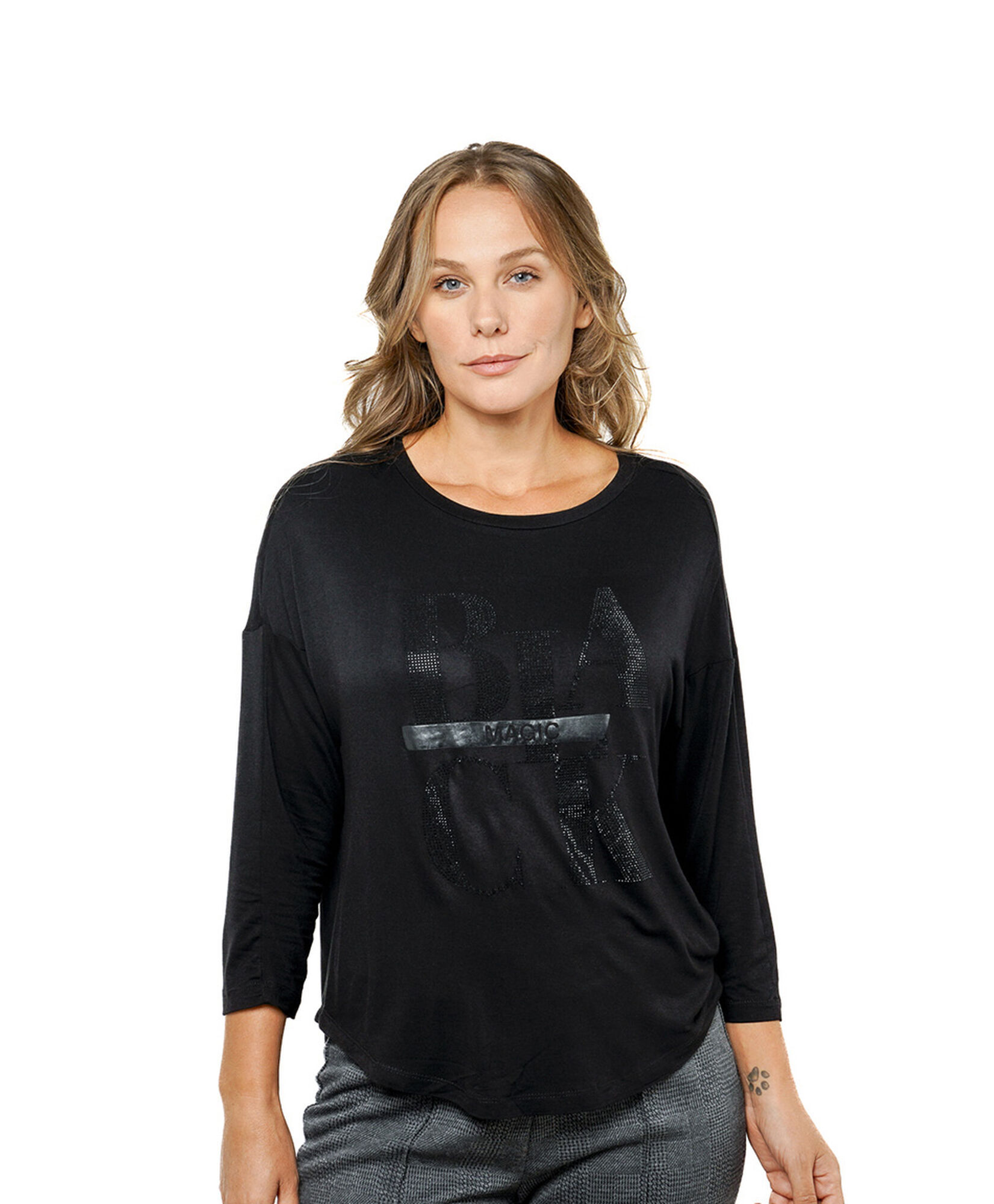 Polera mujer texto tachas Polera mujer texto tachas