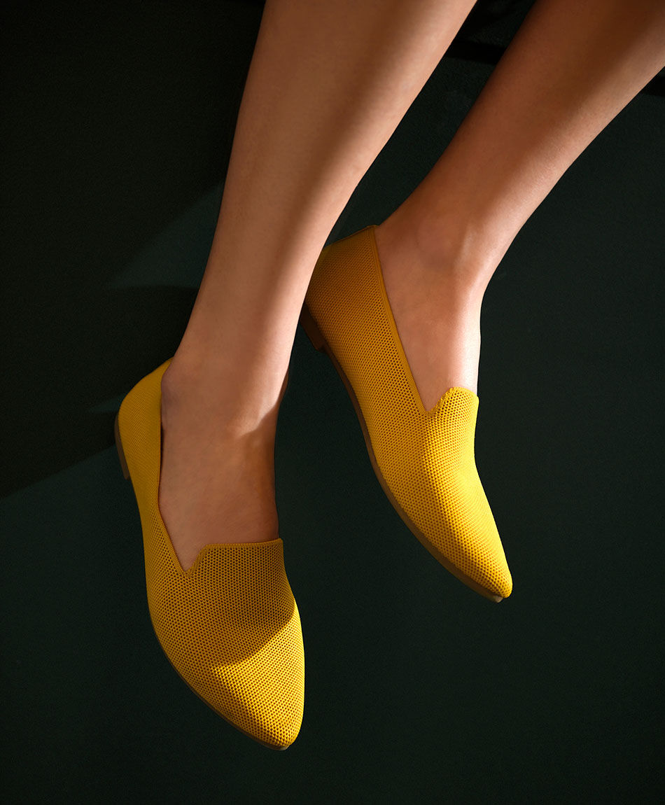 Ballerina mujer tejida mostaza