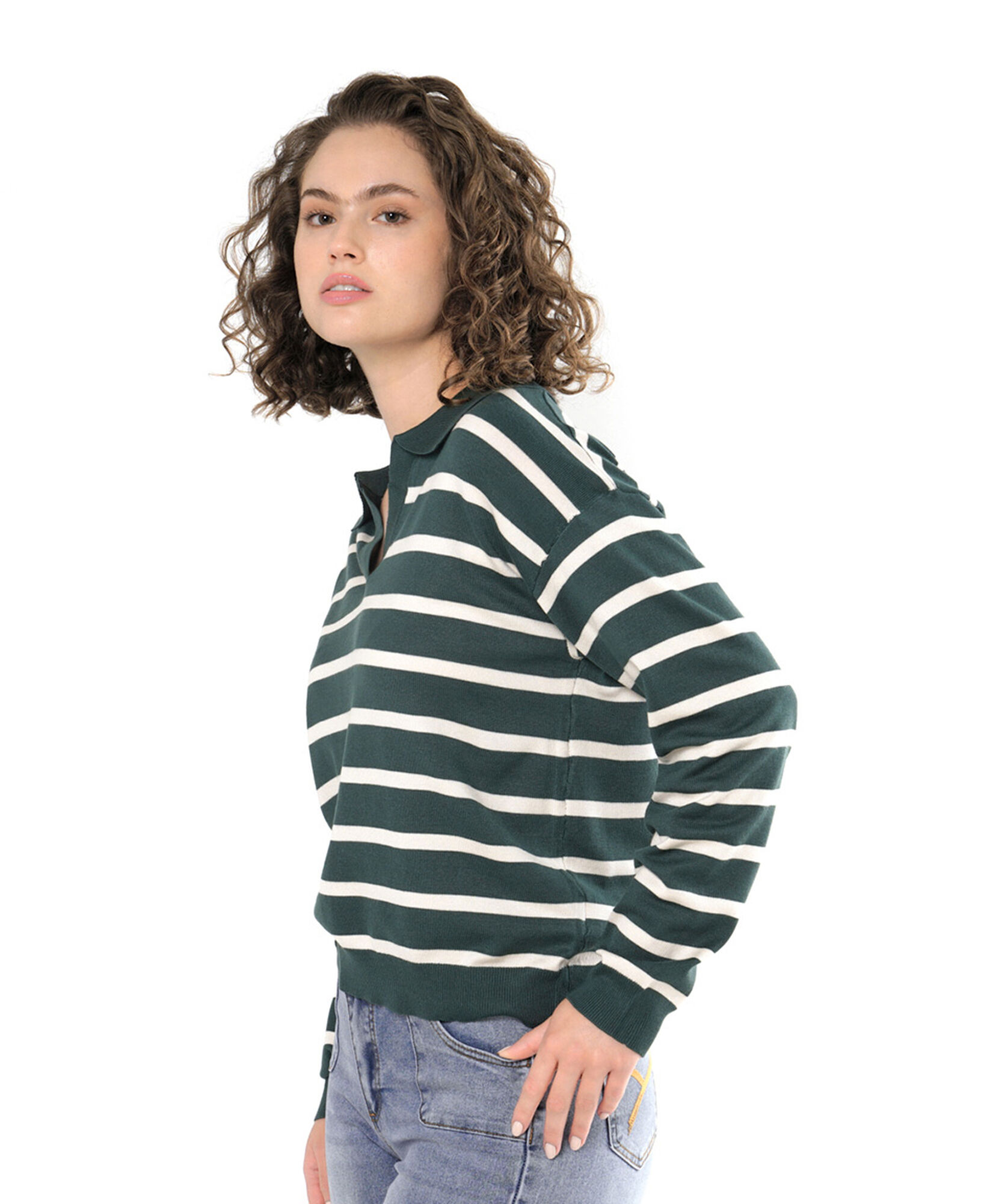 Sweater mujer líneas verde Sweater mujer líneas verde
