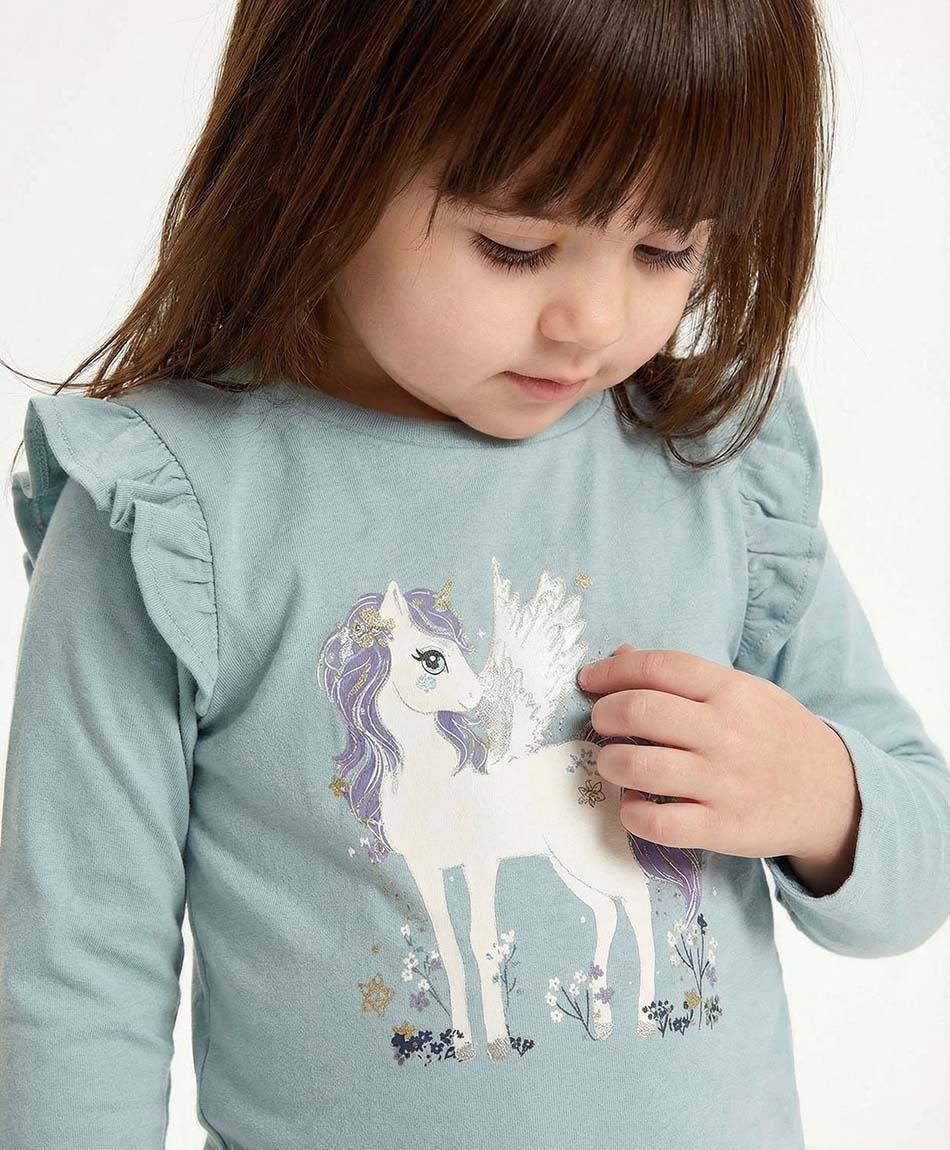 Polera beb&eacute; estampado unicornio