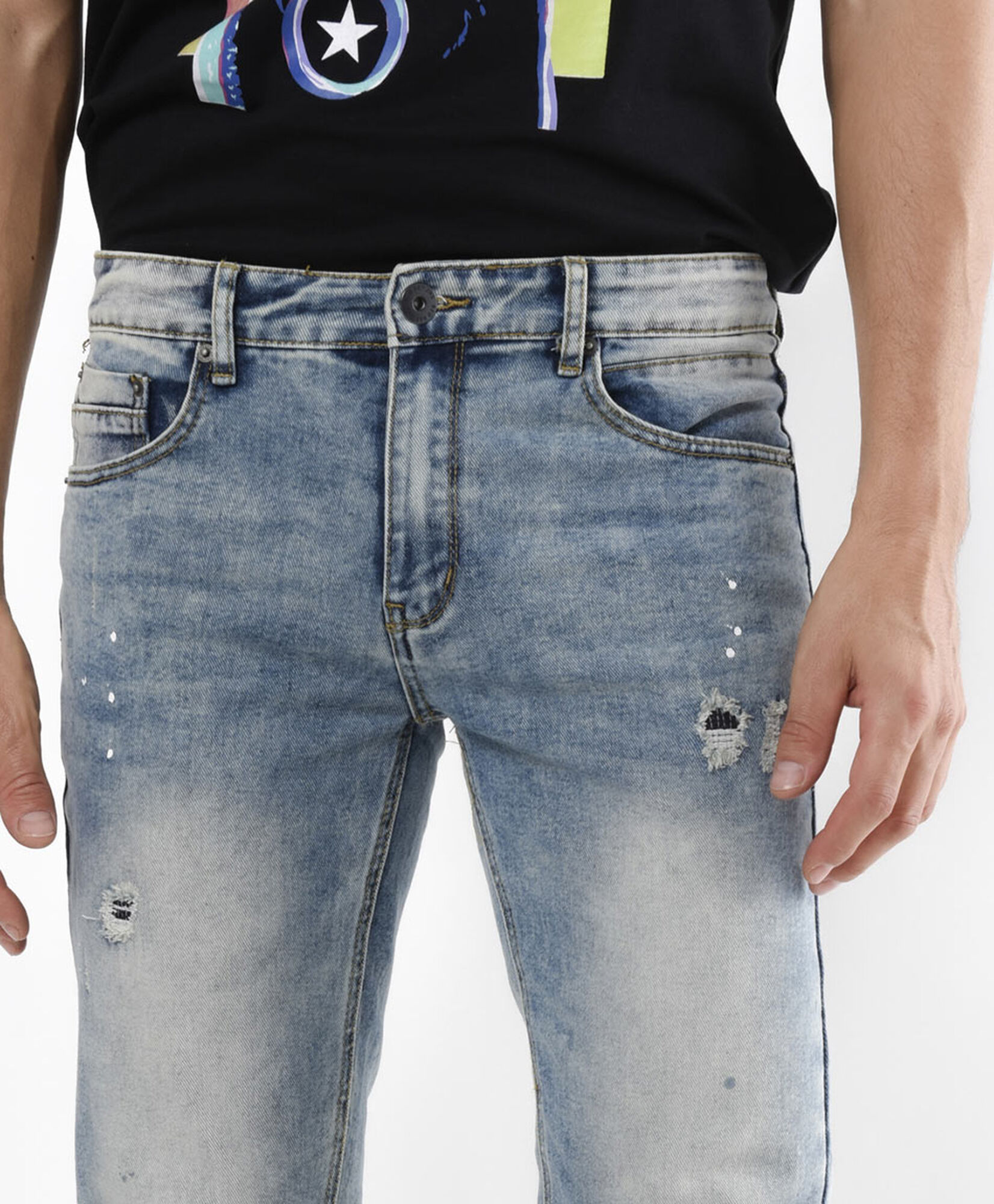 Jeans hombre rasgado skinny fit Jeans hombre rasgado skinny fit