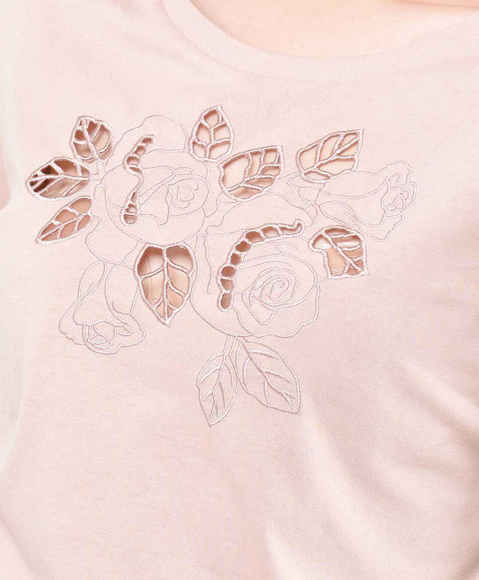 Polera mujer bordado flores