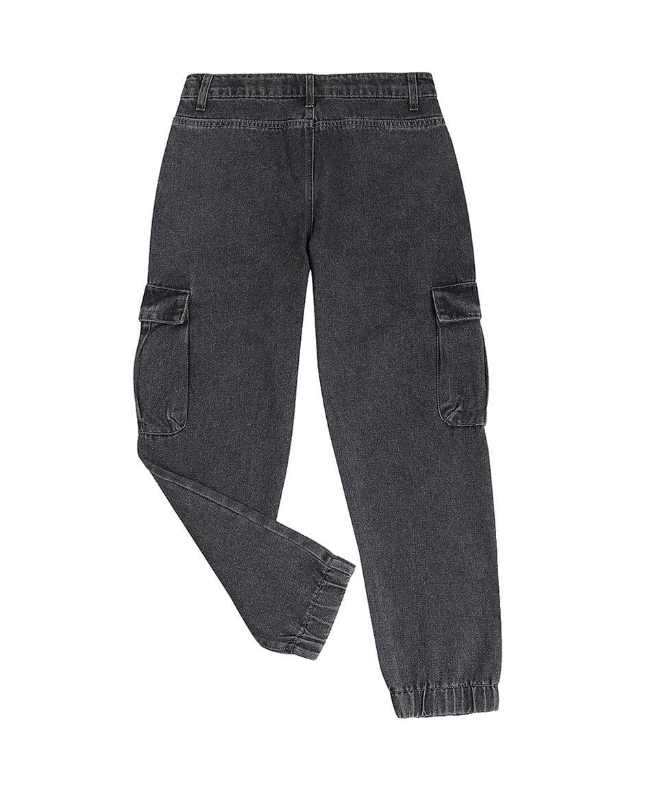 Pantal&oacute;n ni&ntilde;o  cargo black