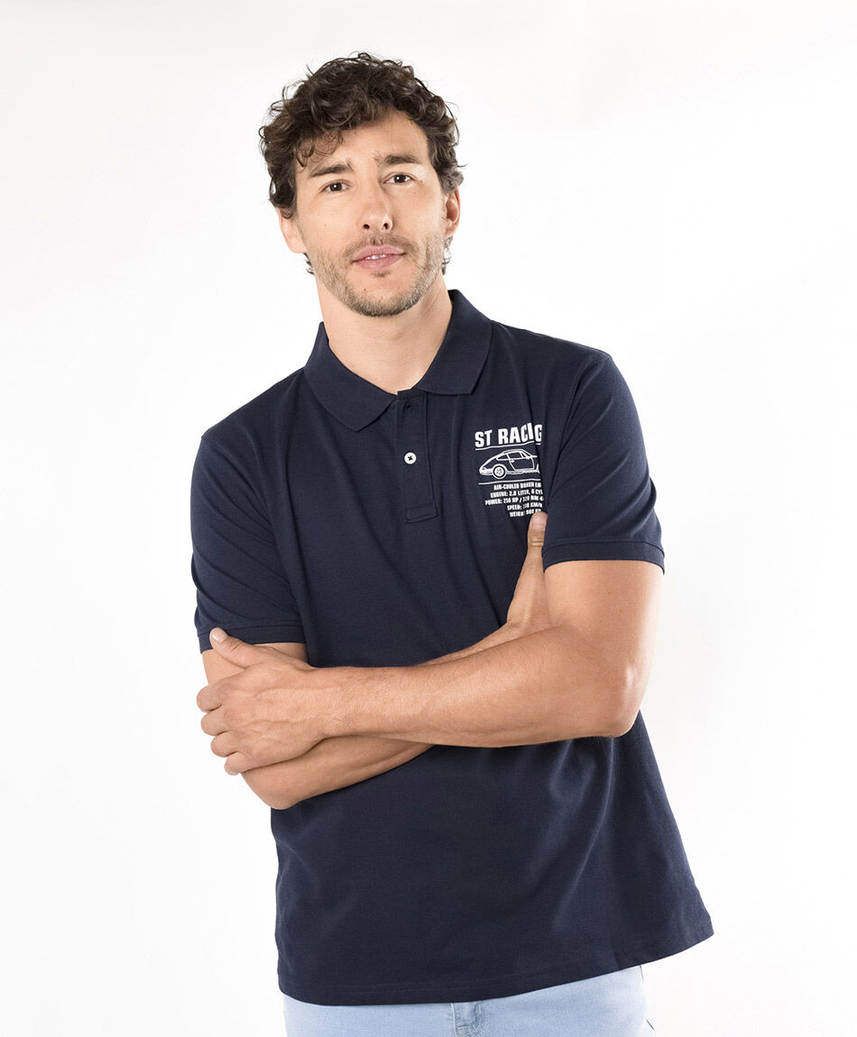 Polera hombre st racing cuello piqu&eacute;