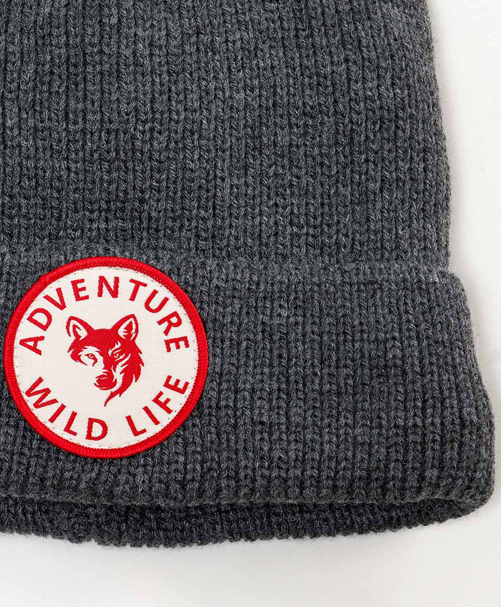 Gorro hombre tejido forrado gris parche Gorro hombre tejido forrado gris parche