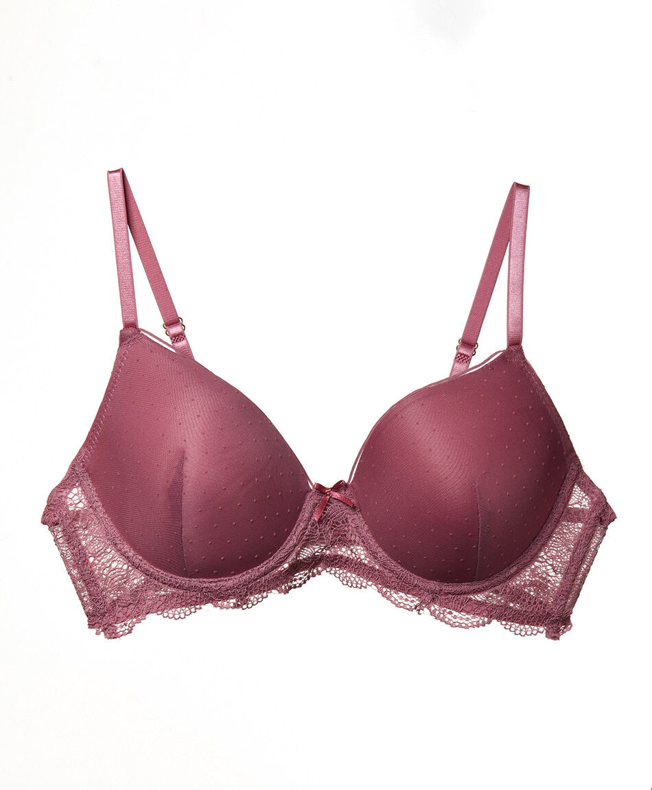 Sost&eacute;n mujer encajes circulares pink