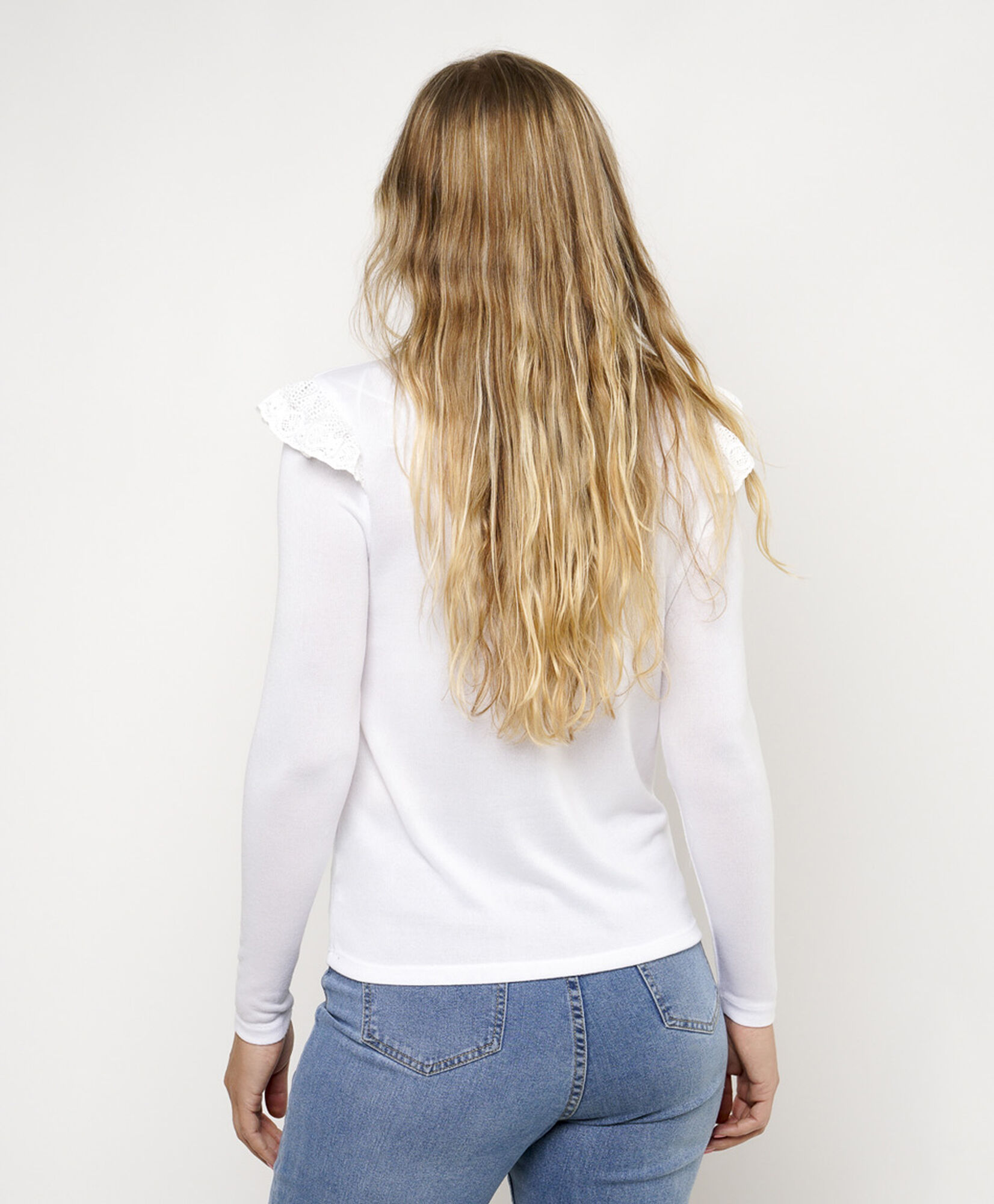 Polera mujer vuelitos hombros Polera mujer vuelitos hombros