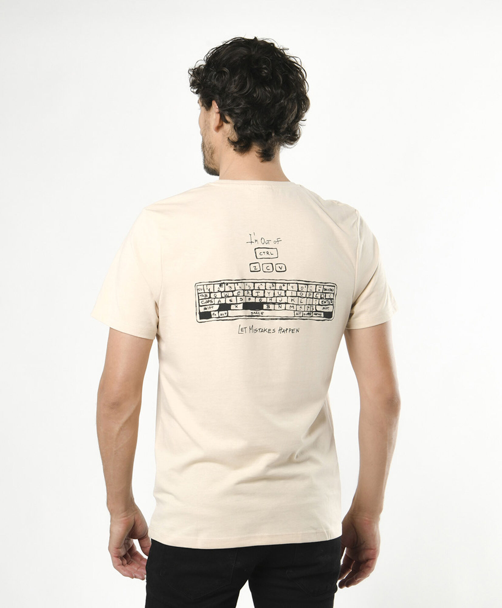 Polera hombre estampado teclado Polera hombre estampado teclado