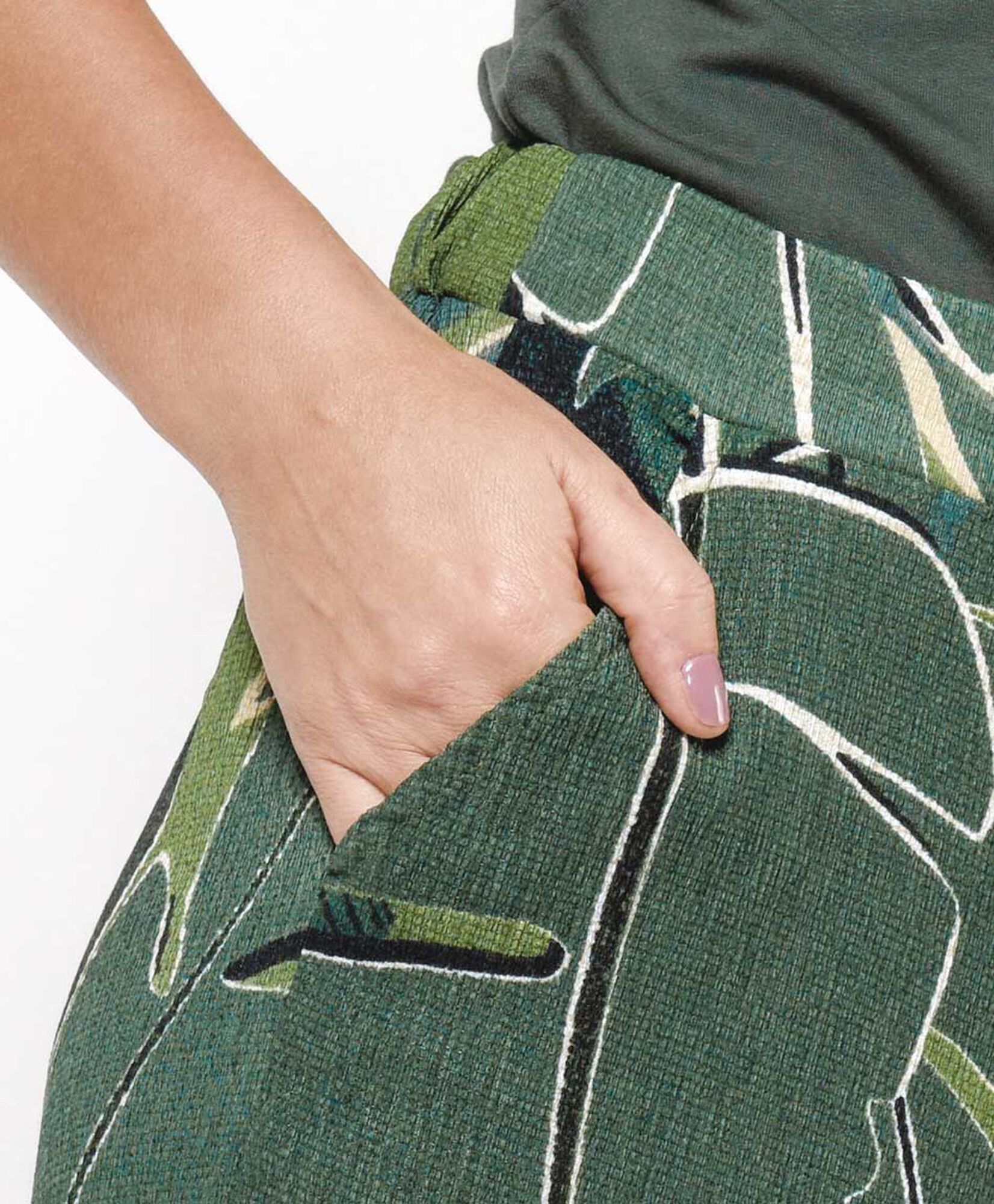 Pantalón mujer hojas palazzo Pantalón mujer hojas palazzo