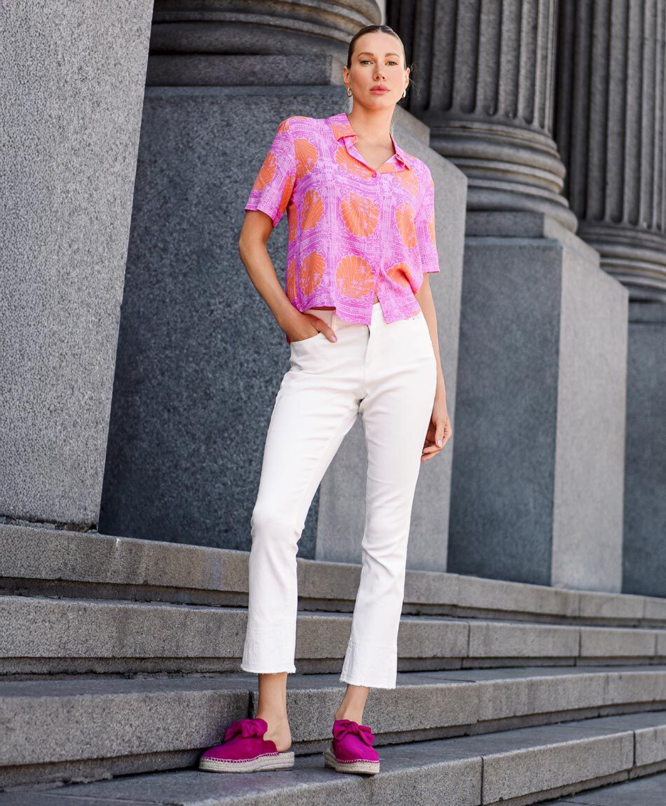 Jeans mujer bordado basta