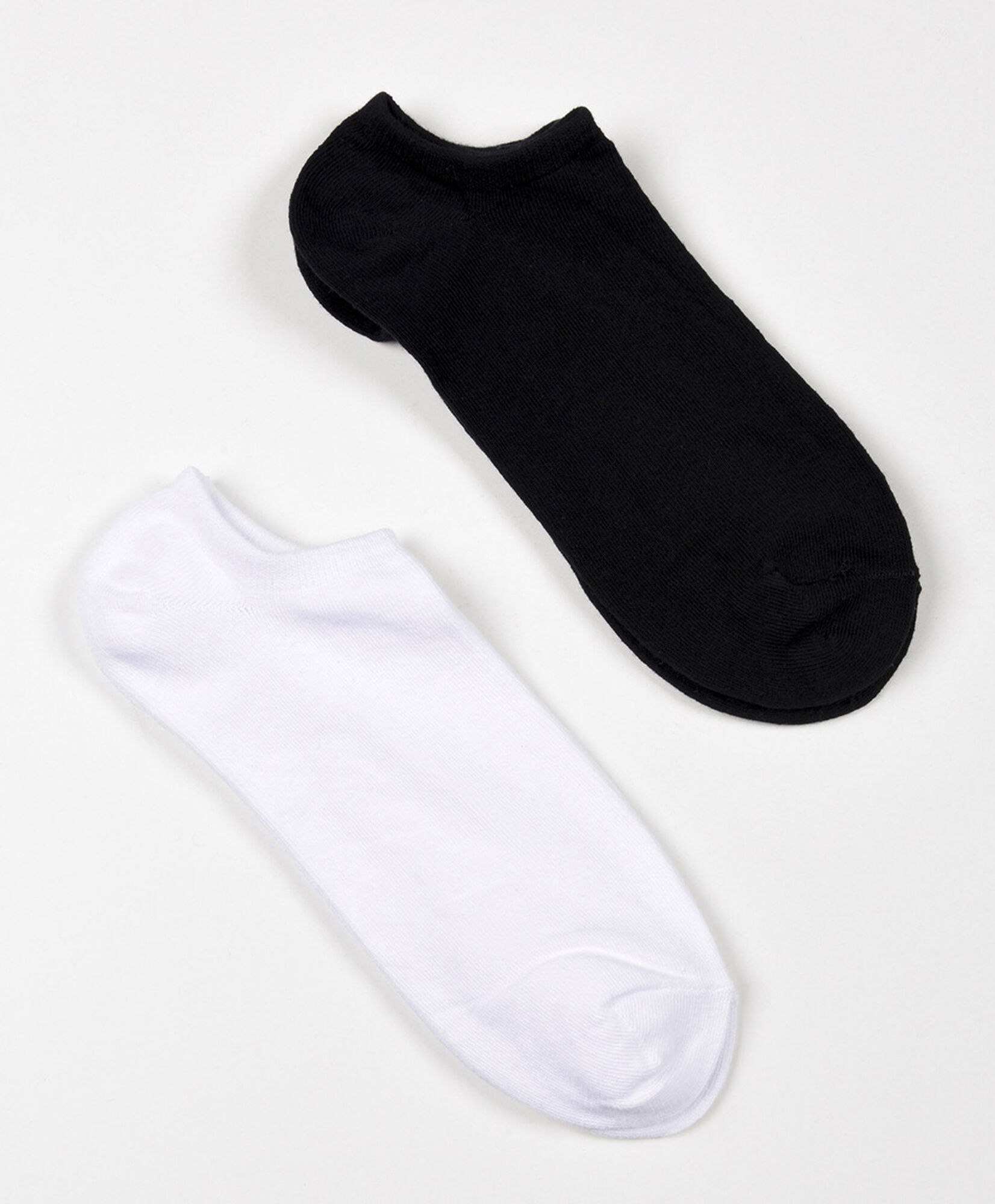 Pack 2 calcetines hombre negro y blanco bajos Pack 2 calcetines hombre negro y blanco bajos