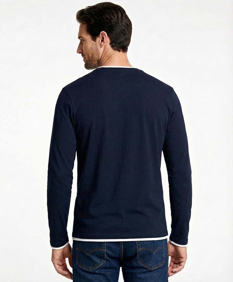 Polera hombre cuello 3 botones