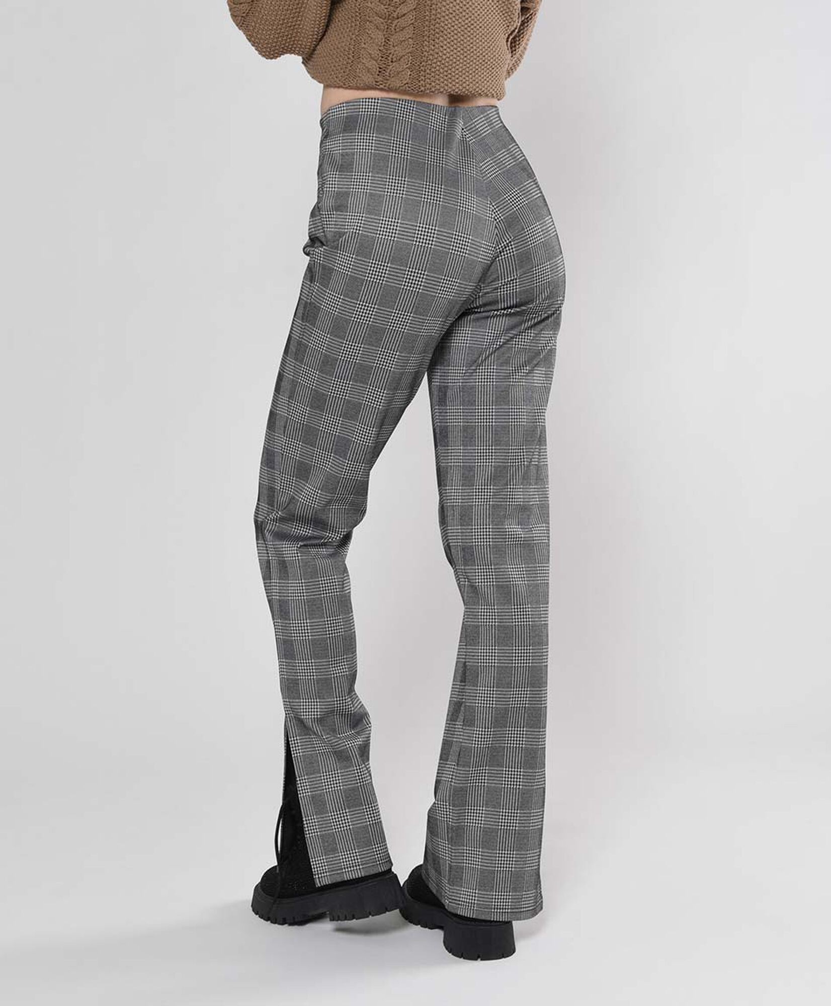 Pantalón mujer tartán y pied de poule Pantalón mujer tartán y pied de poule