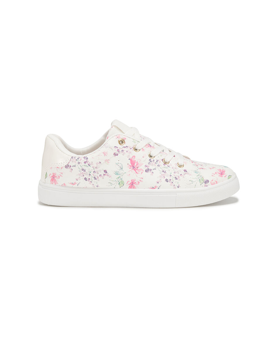 Zapatilla mujer floreada