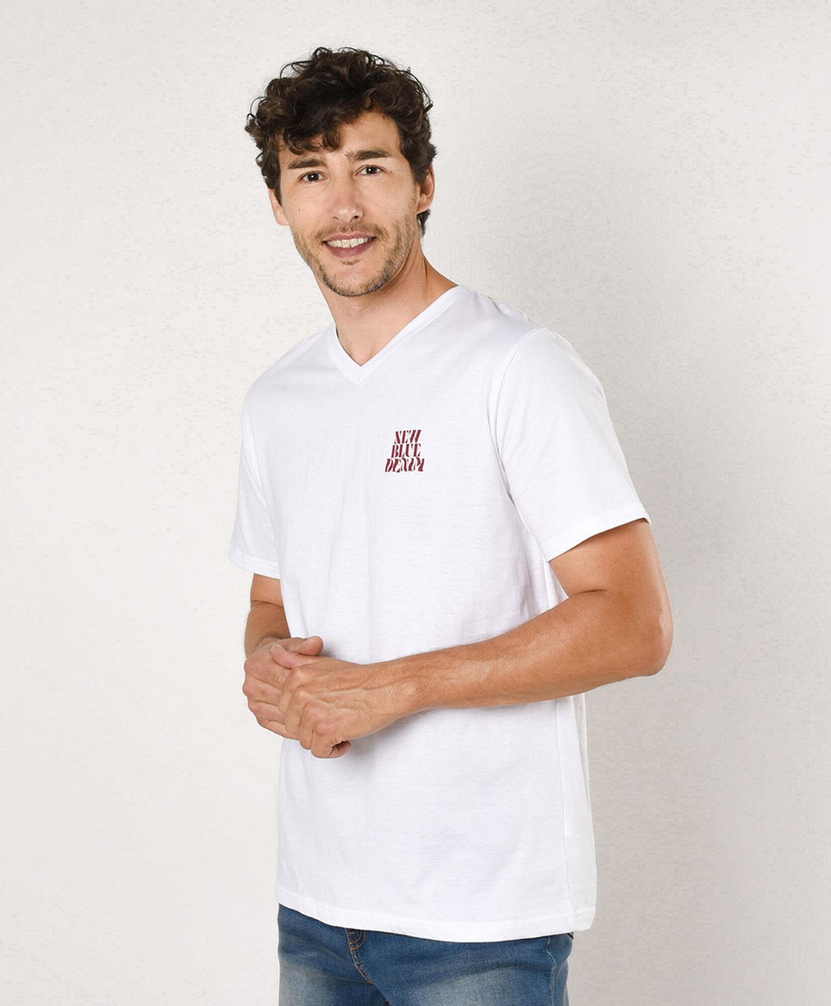 Polera hombre doble estampado new blue Polera hombre doble estampado new blue