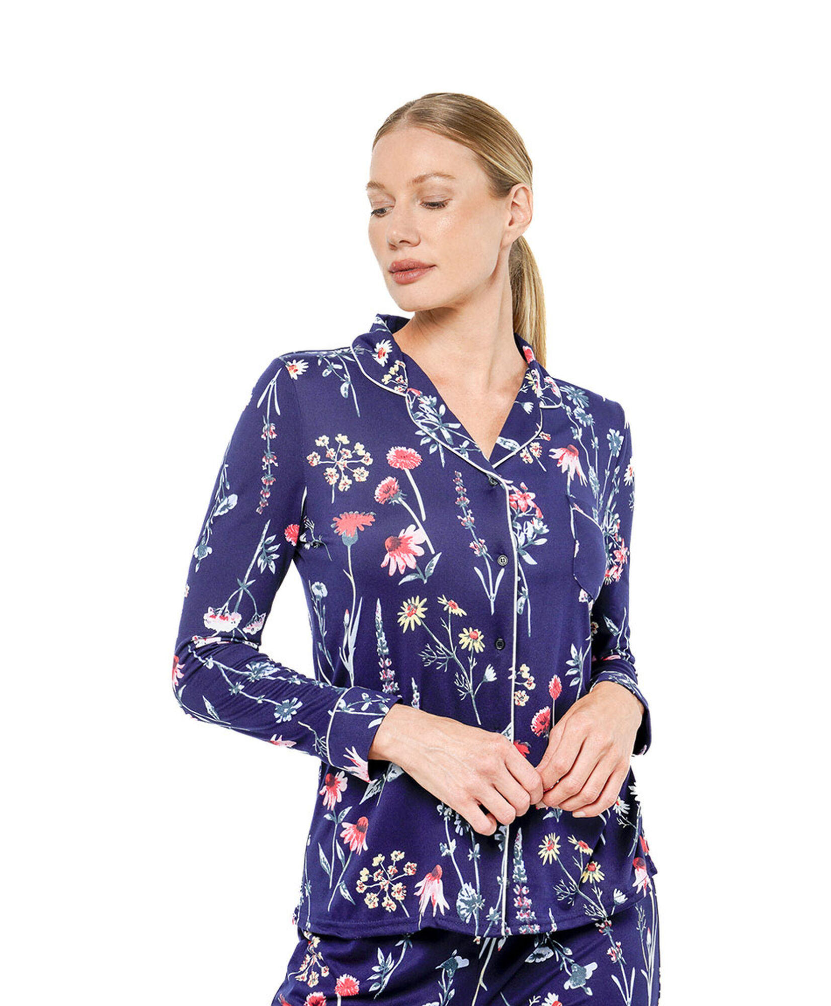 Pijama mujer floreado camisero Pijama mujer floreado camisero