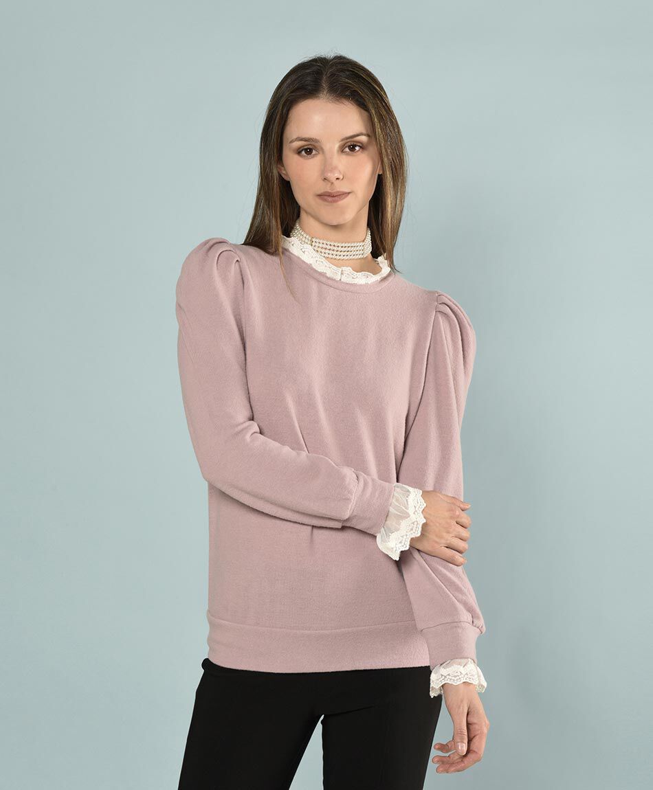 Polera manga larga cuello redondo