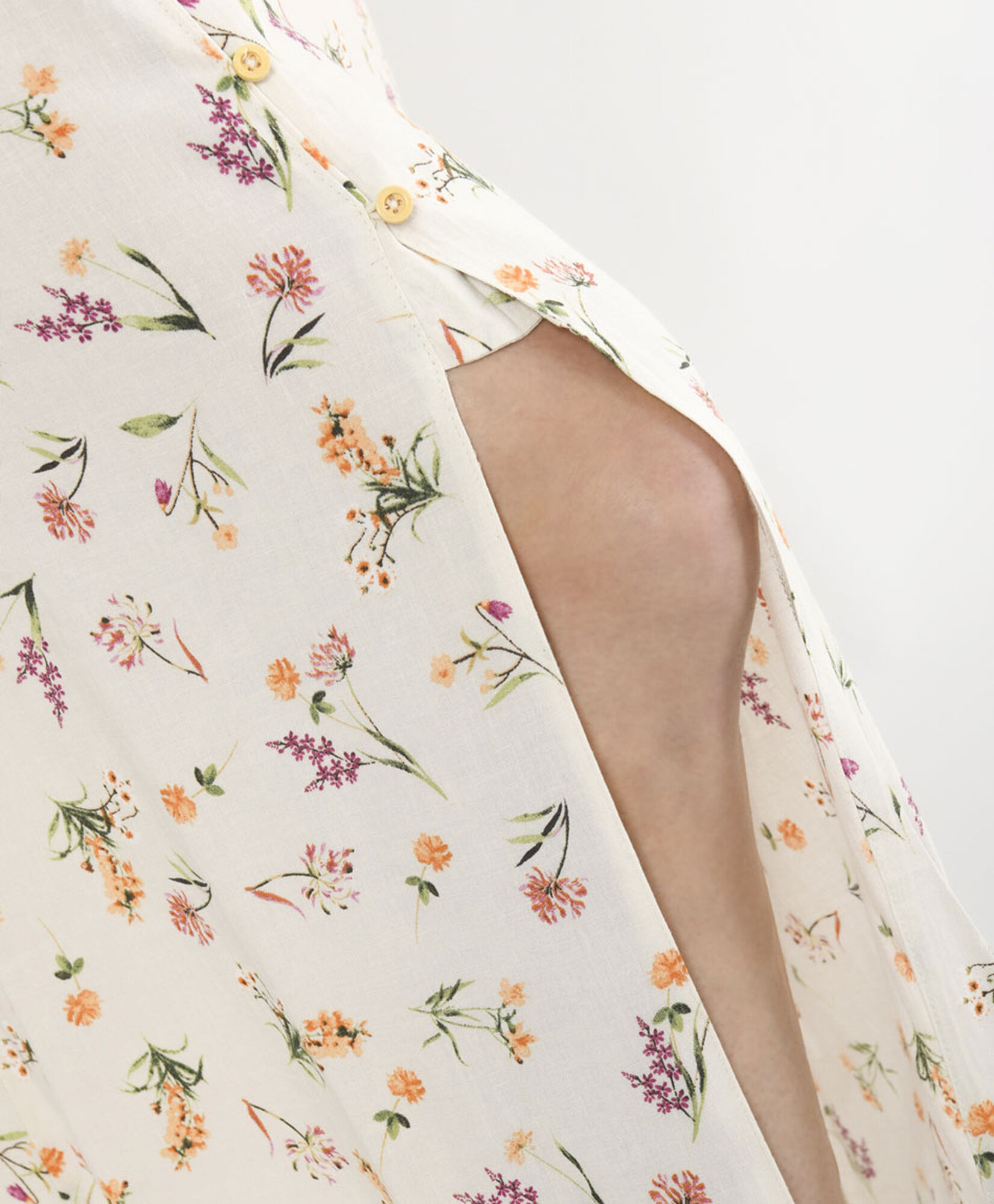 Vestido largo mujer lino floral Vestido largo mujer lino floral