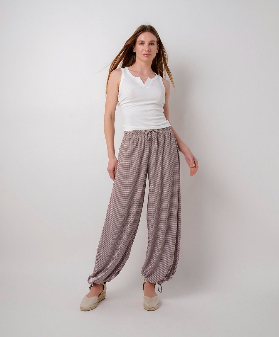Pantal&oacute;n mujer balloon check