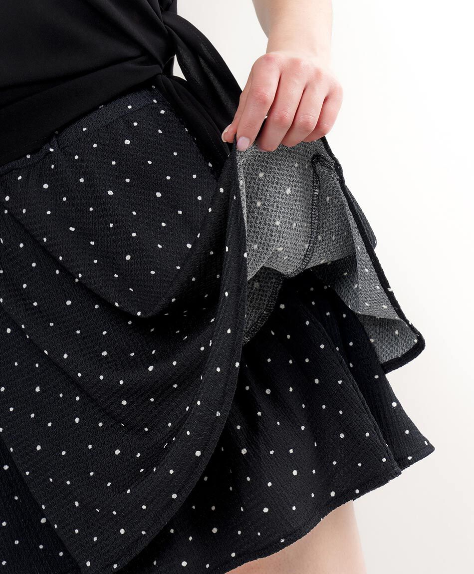 Mini falda mujer short puntos