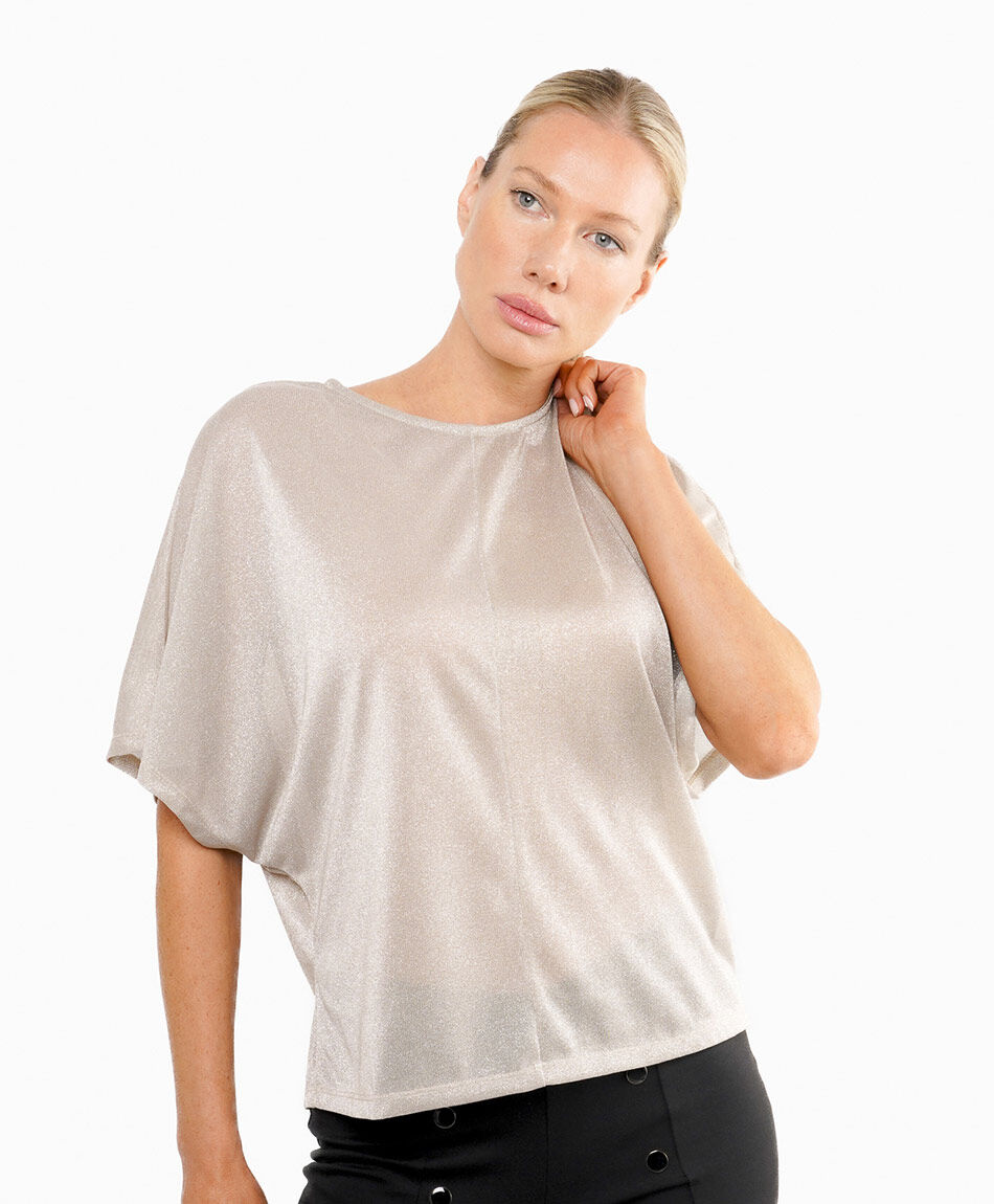 Polera mujer capa brillante lisa