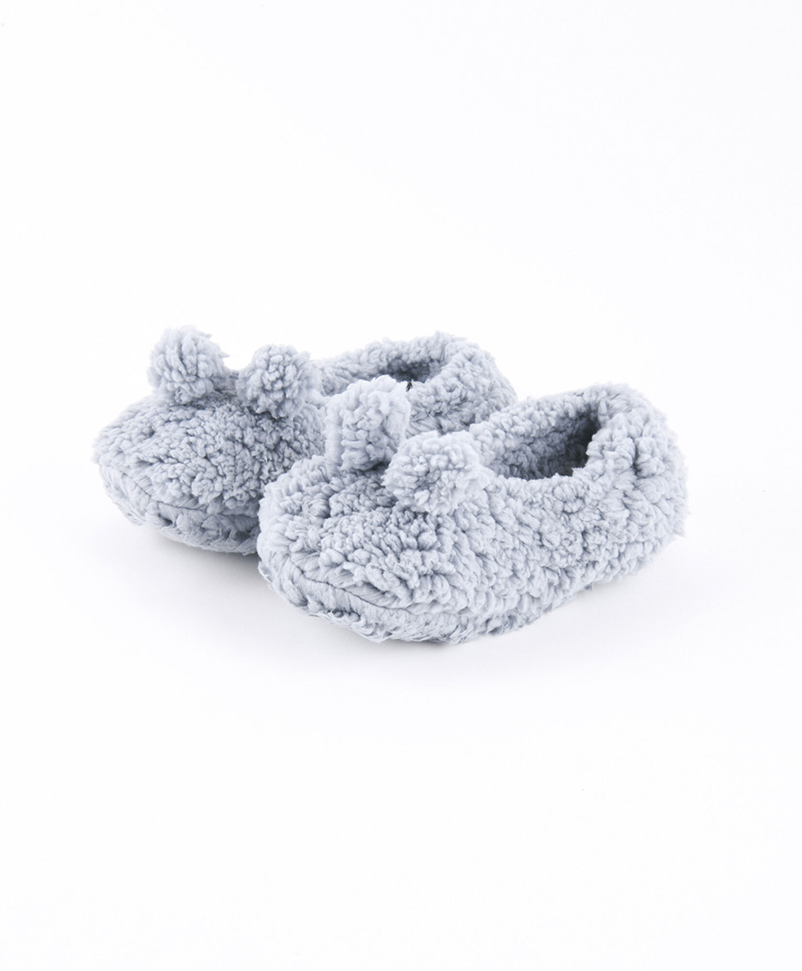 Calcetín de dormir mujer pompón gris Calcetín de dormir mujer pompón gris