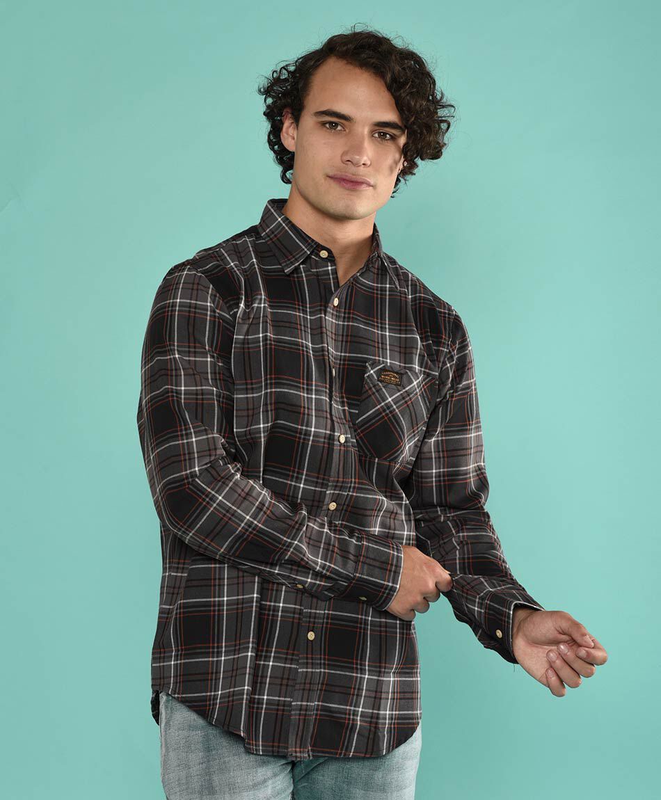 Camisa manga larga  franela