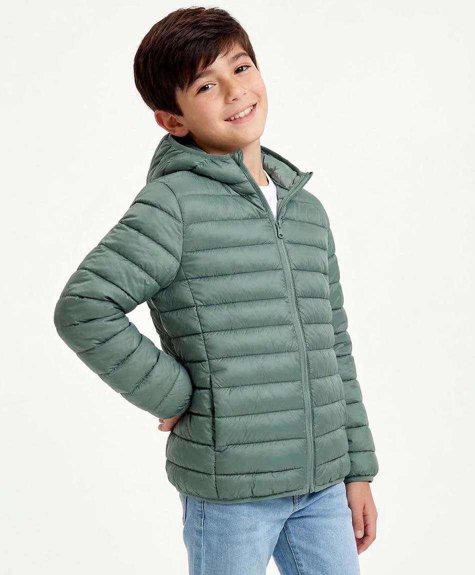 Parka ni&ntilde;o b&aacute;sica verde