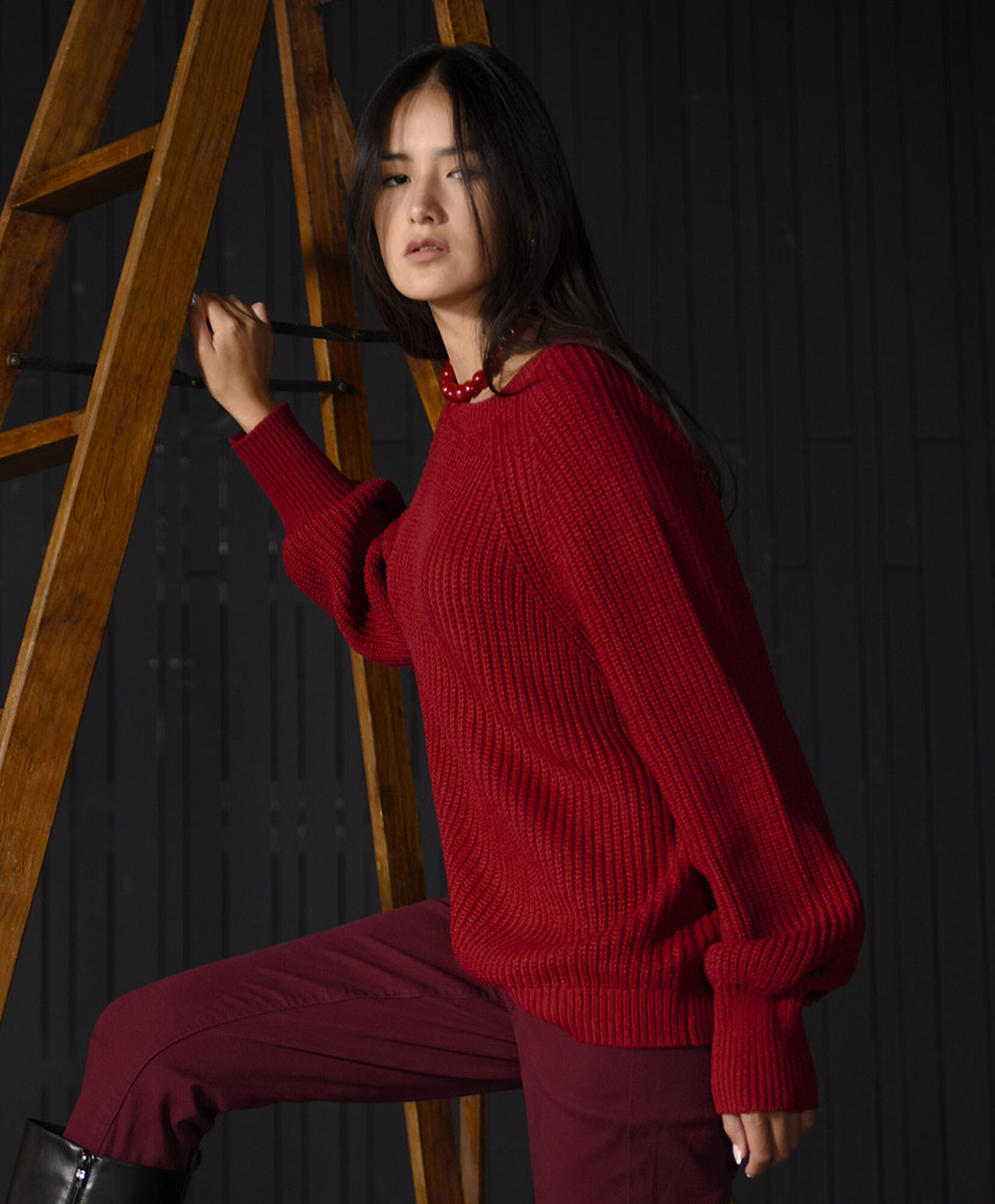 Sweater mujer punto inglés rojo Sweater mujer punto inglés rojo