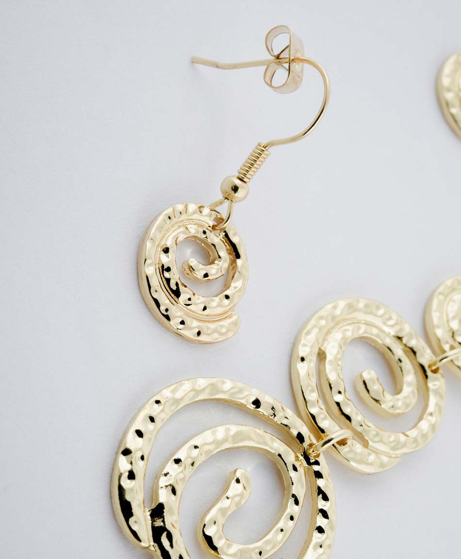 Set collar + aros mujer espiral 3 piezas