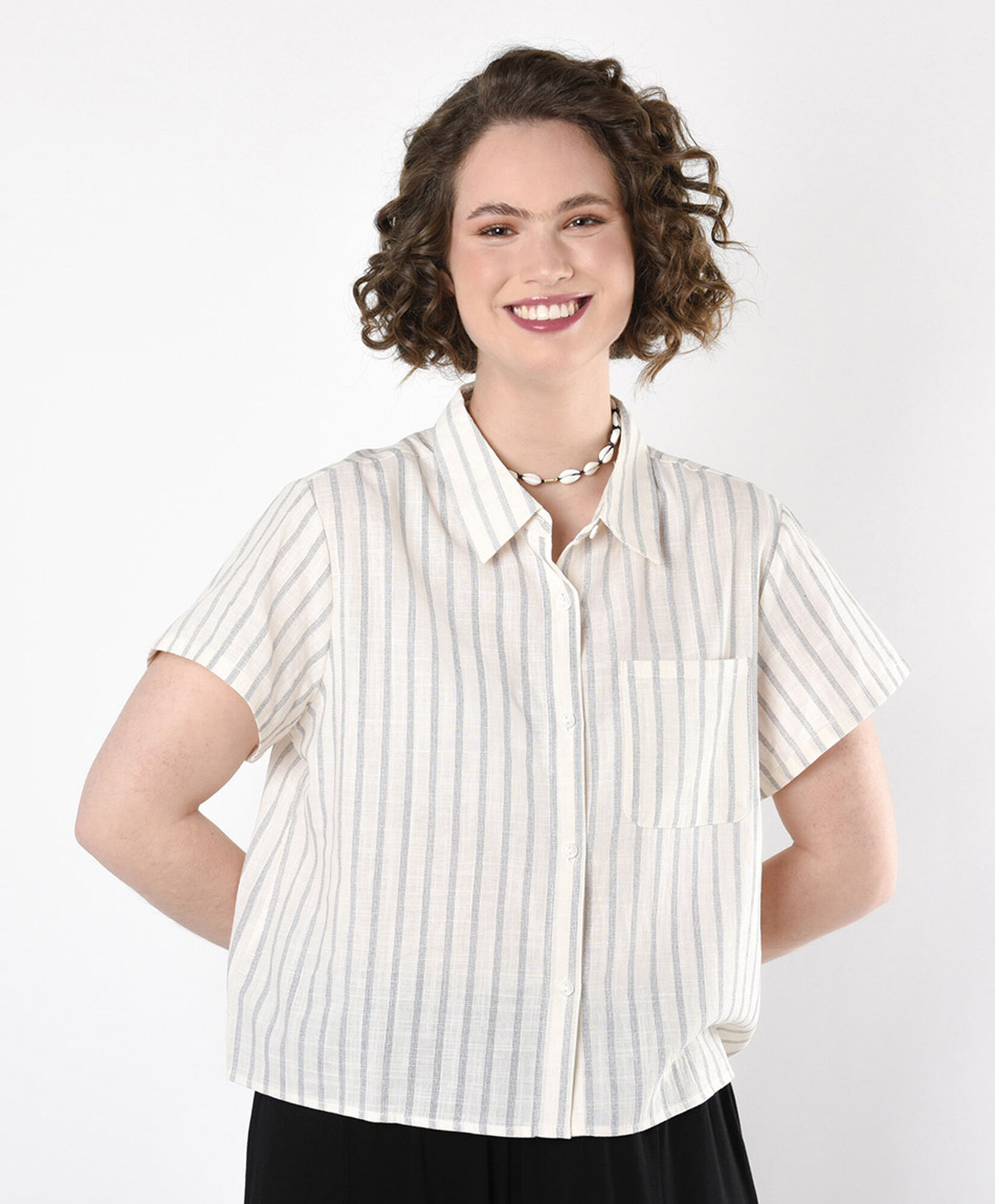Blusa mujer líneas bolsillo Blusa mujer líneas bolsillo