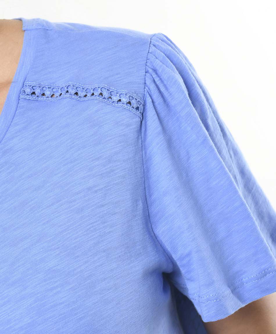 Polera mujer jaspeada encaje