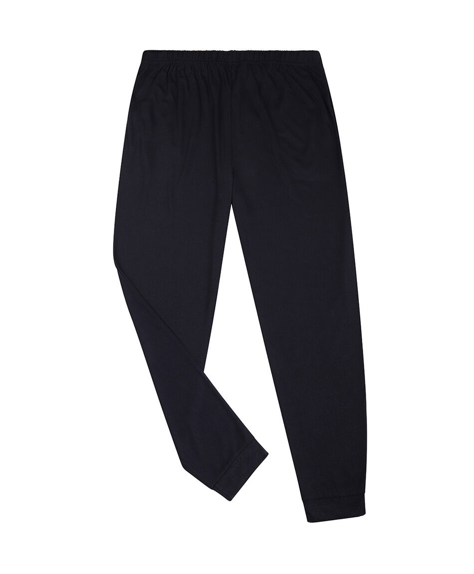 Pijama hombre cuello abotonado pu&ntilde;os rectos