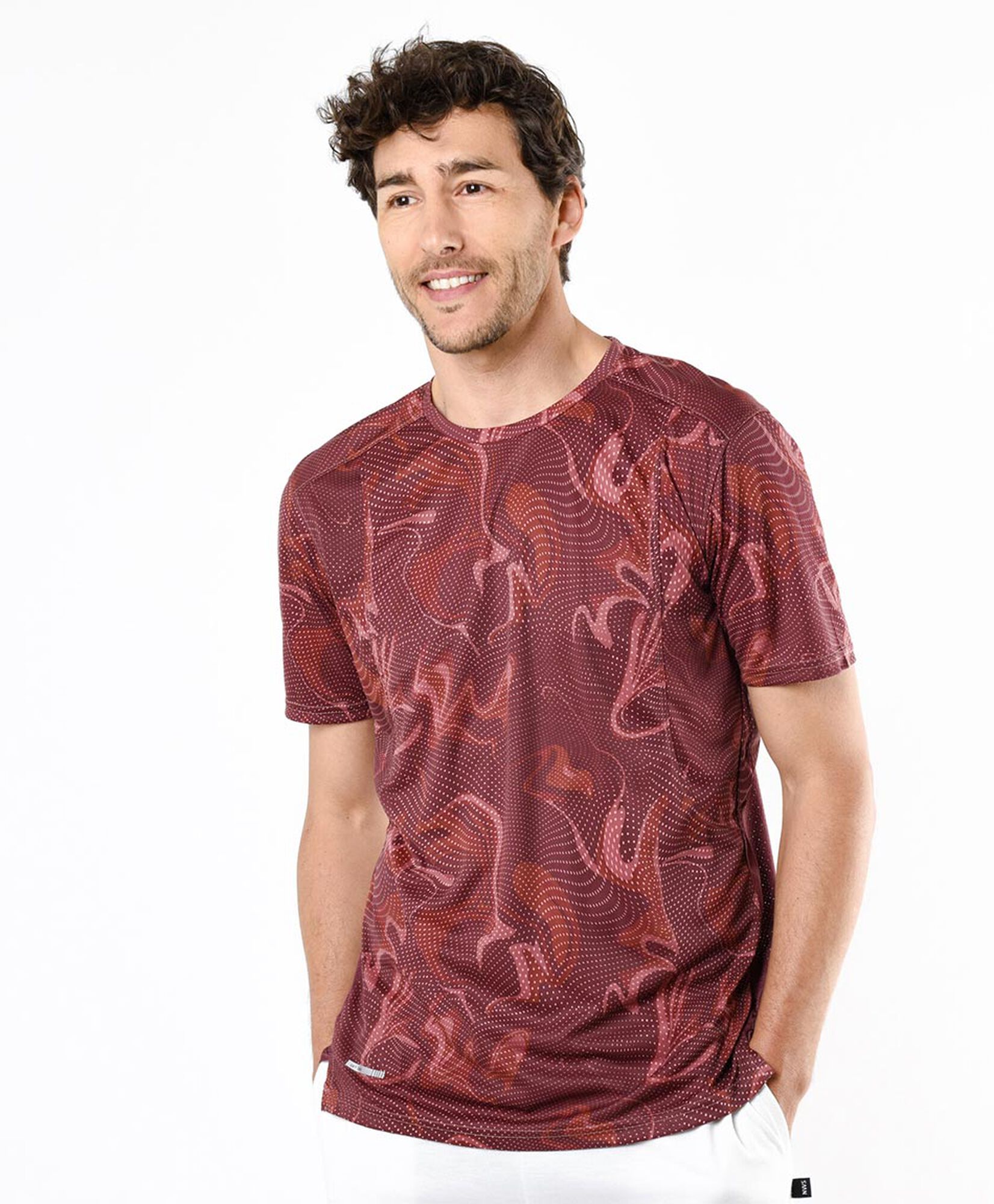 Polera deportiva hombre print rojo Polera deportiva hombre print rojo