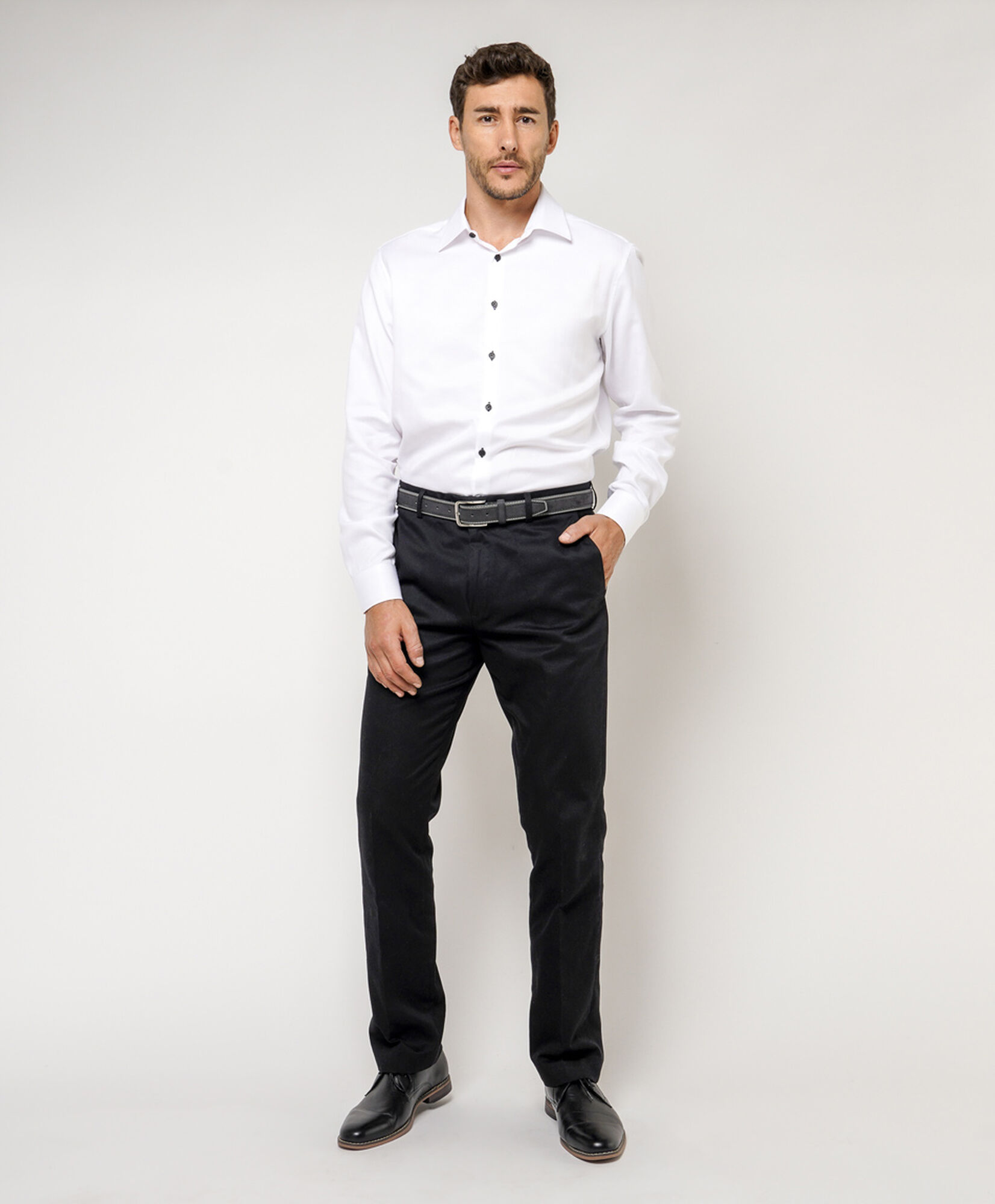 Camisa hombre botones negros Camisa hombre botones negros