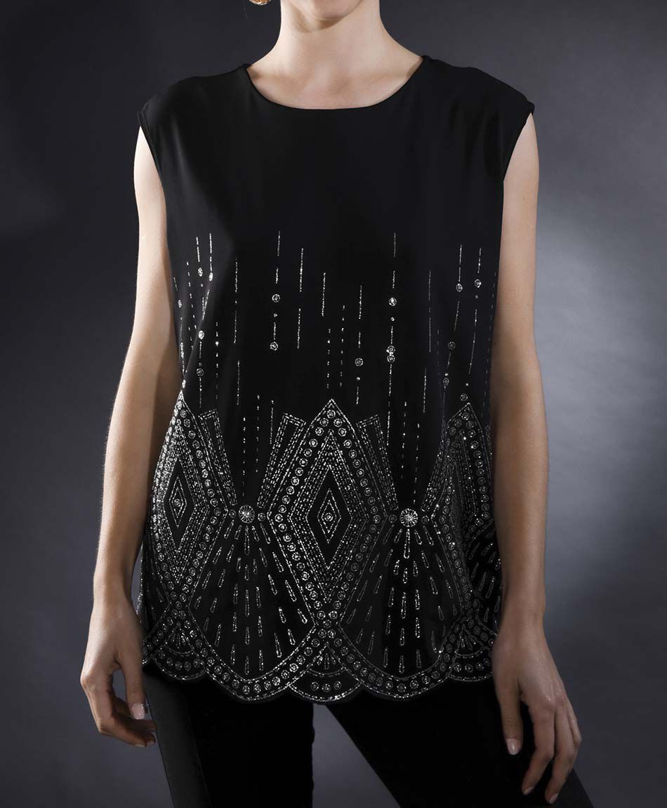 Polera oversize sin mangas cuello redondo