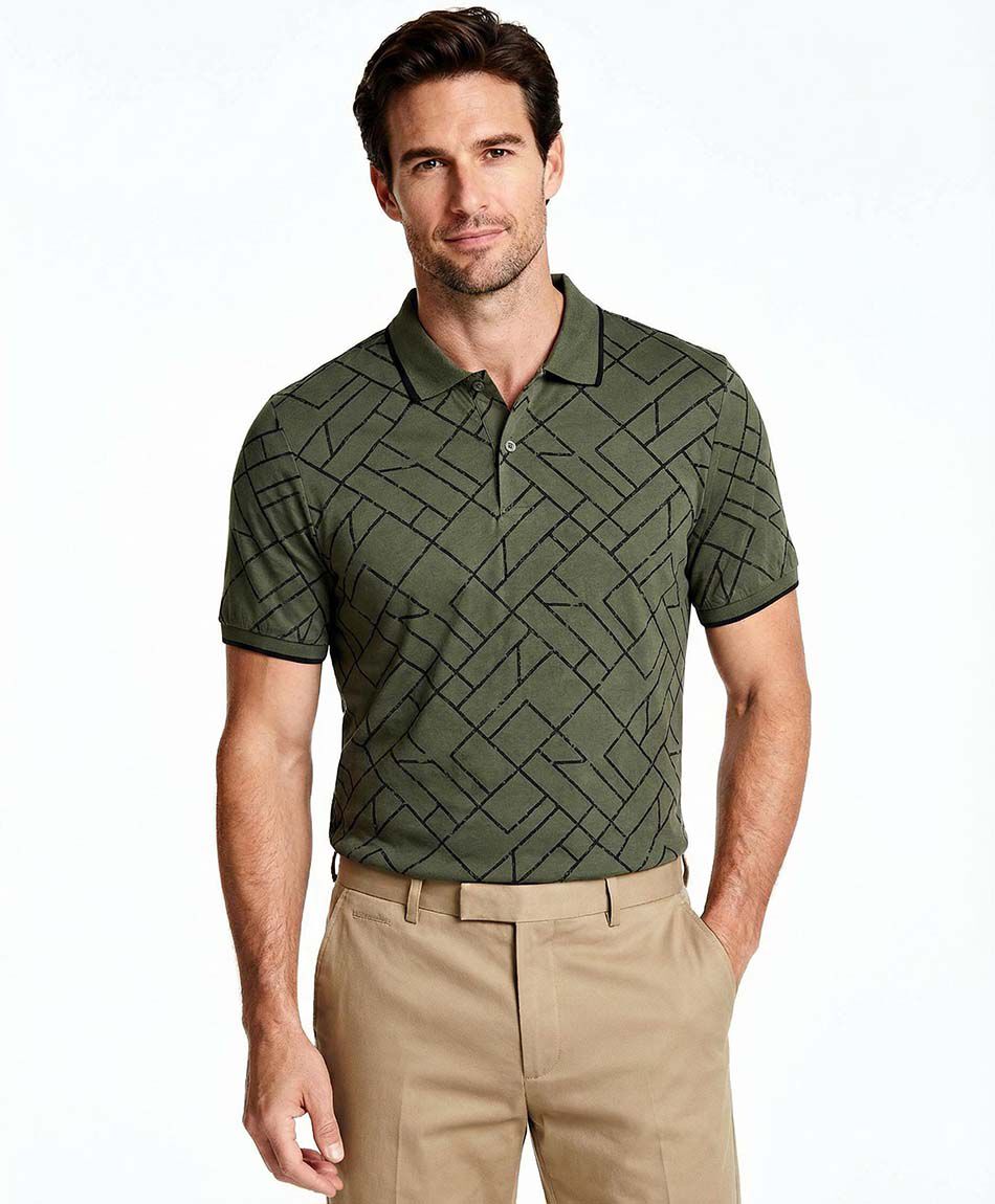 Polera hombre cuello polo green