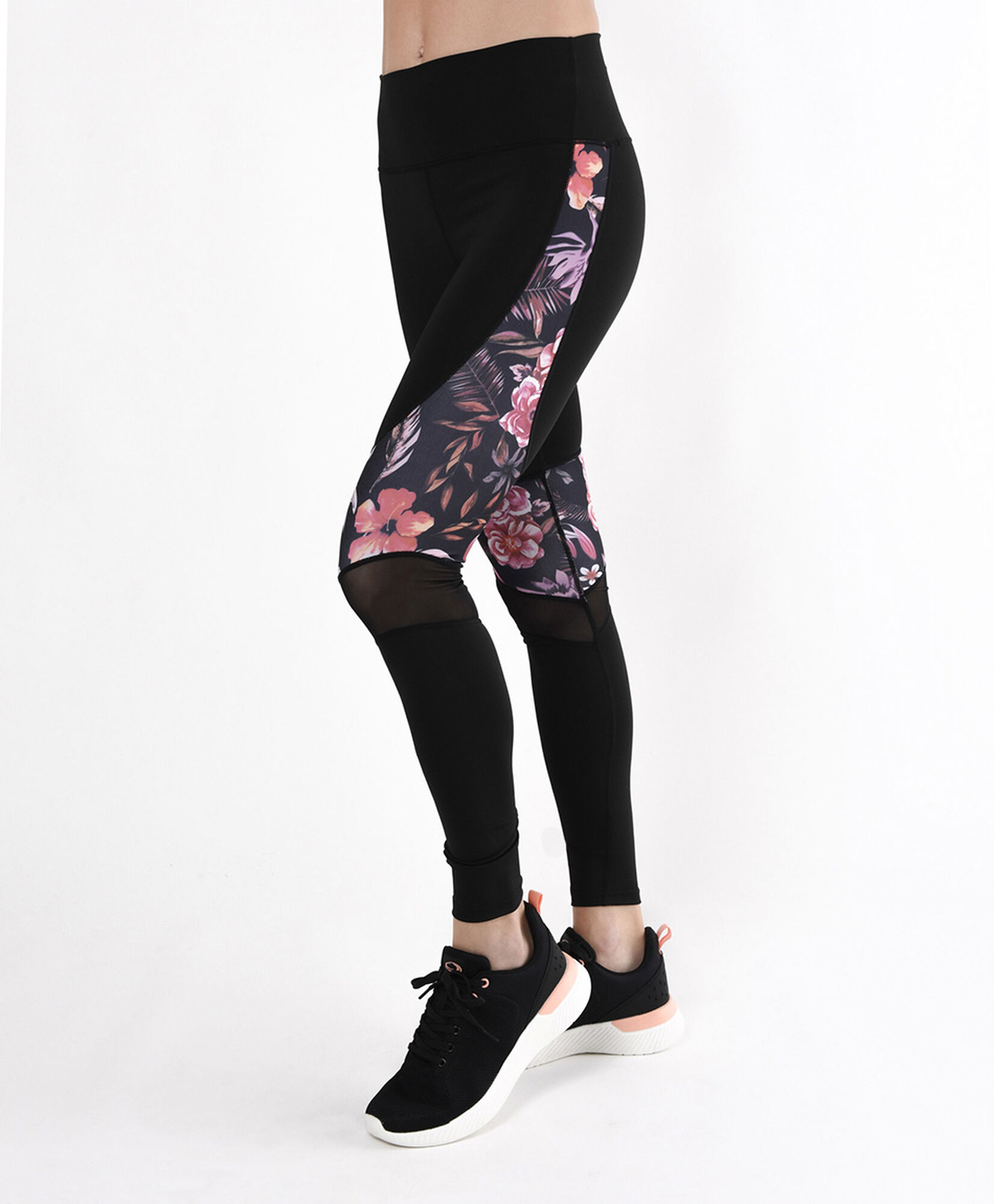 Calza mujer floral mesh tiro alto Calza mujer floral mesh tiro alto